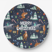 Assiettes En Carton Gros pied, Aliens, & Reindeer Noël (Devant)