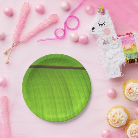 Assiettes En Carton Gros plan de la feuille de banane (Fête)