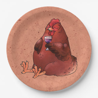 Assiettes En Carton Gros rouge hen au vin