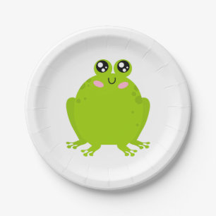 Assiettes En Carton Grosse grenouille mignonne