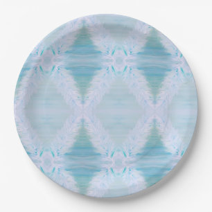 Assiettes En Carton Grosse plume blanche
