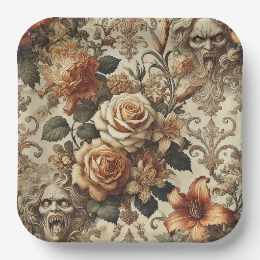 Assiettes En Carton Grotesque Elegance – Gothic Victorian (Recto)