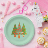 Assiettes En Carton Grotte de Noël sur plaques de papier vert (Fête)