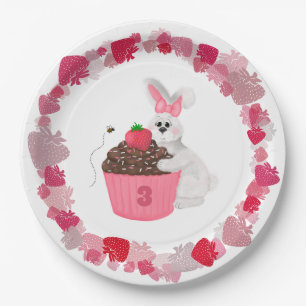 Assiettes En Carton Grotte et cupcake aux fraises à gros seins