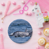 Assiettes En Carton Groupe de dauphins de goulot (Fête)