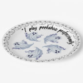 Assiettes En Carton Groupe De Fantômes D'Halloween Sur (Angle)