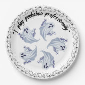 Assiettes En Carton Groupe De Fantômes D'Halloween Sur (Devant)