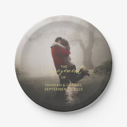 Assiettes En Carton Groupe d'engagement mariage Ajouter une plaque de (Devant)