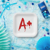 Assiettes En Carton Groupe sanguin A+ Positif #Hôpital d'horreur (Fête)