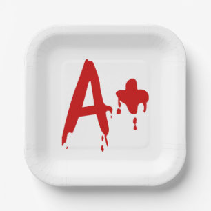 Assiettes En Carton Groupe sanguin A+ Positif #Hôpital d'horreur