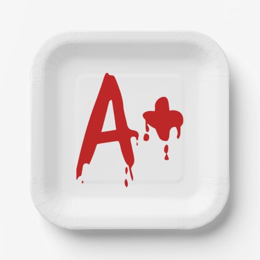 Assiettes En Carton Groupe sanguin A+ Positif #Hôpital d'horreur (Recto)