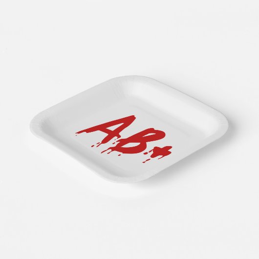 Assiettes En Carton Groupe sanguin AB+ Positif #Hôpital d'horreur (Angulaire)