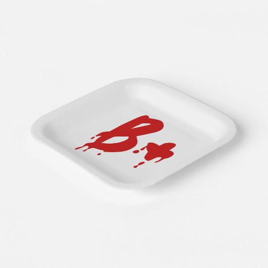 Assiettes En Carton Groupe sanguin B+ Positif #Hôpital d'horreur (Angulaire)