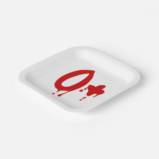 Assiettes En Carton Groupe sanguin O+ Positif #Hôpital d'horreur (Angulaire)