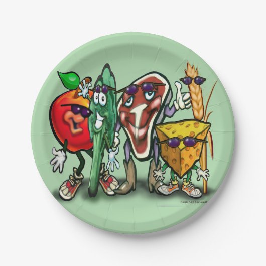 Assiettes En Carton Groupes alimentaires (Devant)