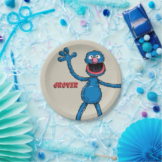 Assiettes En Carton Grover vintage (Fête)