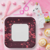 Assiettes En Carton Grue en papier rose Origami Fleur de cerisier (Fête)