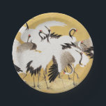 Assiettes En Carton Grues d'horloges japonaises Vintage Bird Rich Clas<br><div class="desc">Cette image est basée sur le troupeau japonais de grues (18ème siècle) peinture vintage par Ishida Yutei. Image du domaine public de l'Institut d'Art de Minneapolis.</div>