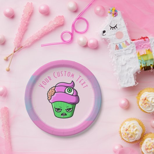 Assiettes En Carton Grumbie Zombie Muffin rose Cerveau Eyeball Hallowe (Fête)