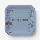 Assiettes En Carton Grunge Retro Black Halloween Party (Recto)