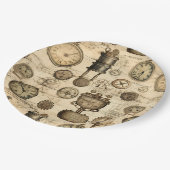 Assiettes En Carton Grunge Rustic Steampunk Horloge (14) (Angle)