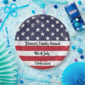 Assiettes En Carton Grunge Stars and Stripes (Fête)