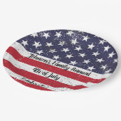 Assiettes En Carton Grunge Stars and Stripes (Angle)