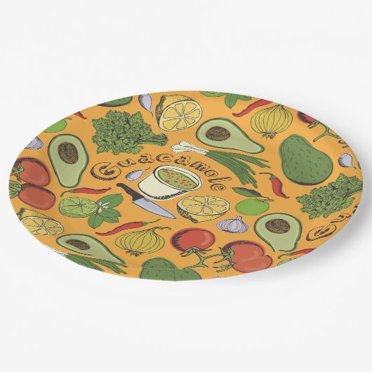 Assiettes En Carton Guacamole (Angle)