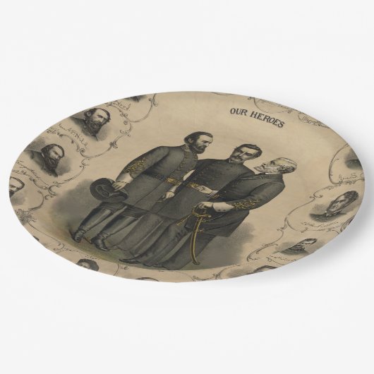 Assiettes En Carton Guerre civile 🎖️ ⚔️ Héros Généraux du Sud (Angle)