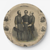 Assiettes En Carton Guerre civile 🎖️ ⚔️ Héros Généraux du Sud (Devant)
