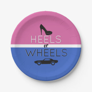 Assiettes En Carton Guerres ou roues{Car} Noir Rose Révélation de ge
