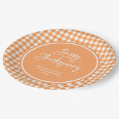 Assiettes En Carton Guingan orange du bon thanksgiving | (Angle)