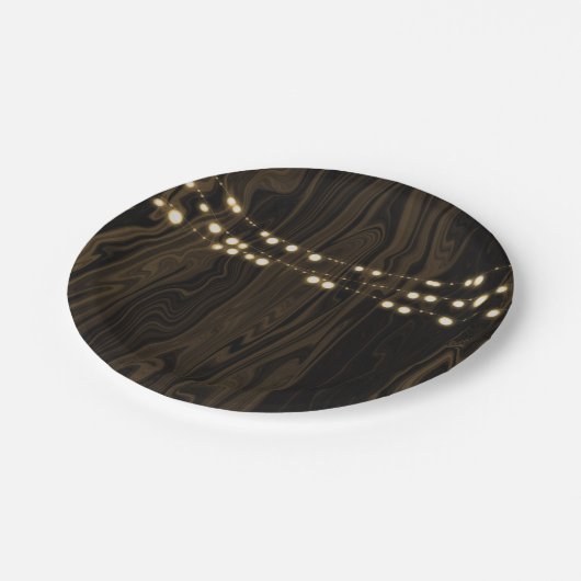 Assiettes En Carton Guirlande lumineuse en bois marron rustique pour m (Angle)