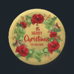 Assiettes En Carton Guirlande ROUGE personnalisée de JOYEUX NOËL d'or<br><div class="desc">Plaques à papier de fête de Noël parfaite wouah à vos invités.  Couleurs vertes d'or rouge avec la guirlande.  Le JOYEUX NOËL peut être édité à BONNES FÊTES.  Le nom de famille peut être édité à et BONNE ANNÉE. Serviettes assorties Get !</div>