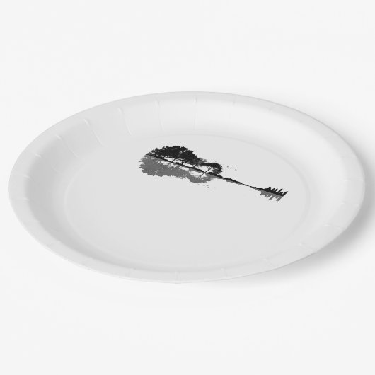 Assiettes En Carton Guitare acoustique Nature Est Musique Basse Guitar (Angle)