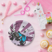 Assiettes En Carton Guitare bleue (Fête)