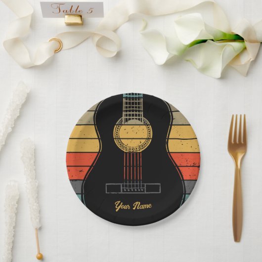 Assiettes En Carton Guitare classique (Mariage)