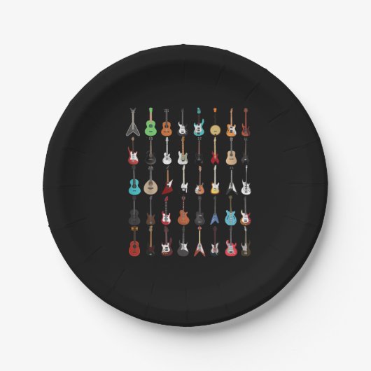 Assiettes En Carton Guitare Musical Instrument Rock and Roll (Devant)