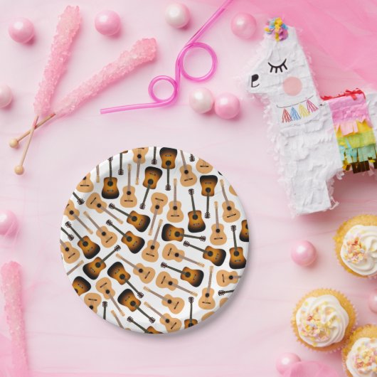 Assiettes En Carton Guitares acoustiques (Fête)