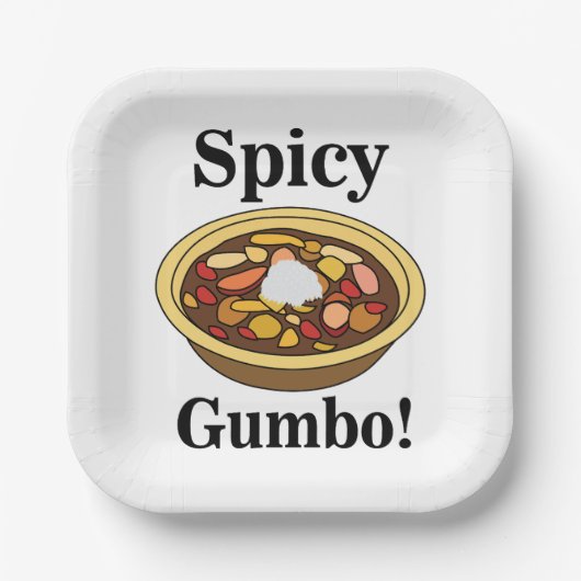 Assiettes En Carton Gumbo Food Spicy Gumbo Party (Recto)
