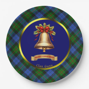 Assiettes En Carton Gunn Tartan Noël personnalisé
