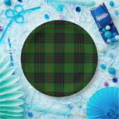 Assiettes En Carton Gunn tartan vert noir plaid (Fête)