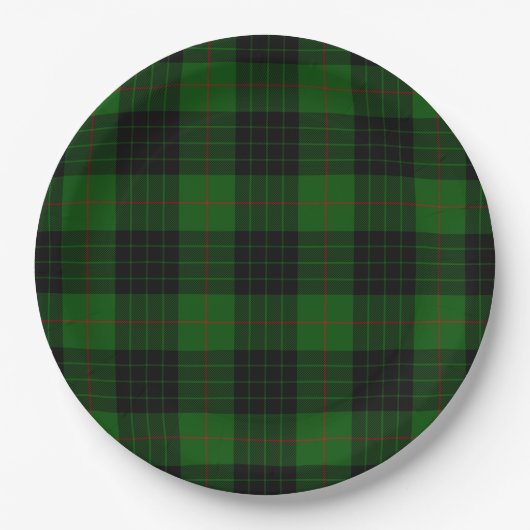 Assiettes En Carton Gunn tartan vert noir plaid (Devant)