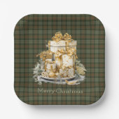 Assiettes En Carton Gunn Weathered Tartan Christmas Paper Plates (Recto)