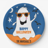 Assiettes En Carton Gus Ghost Halloween mignon enfants (Devant)