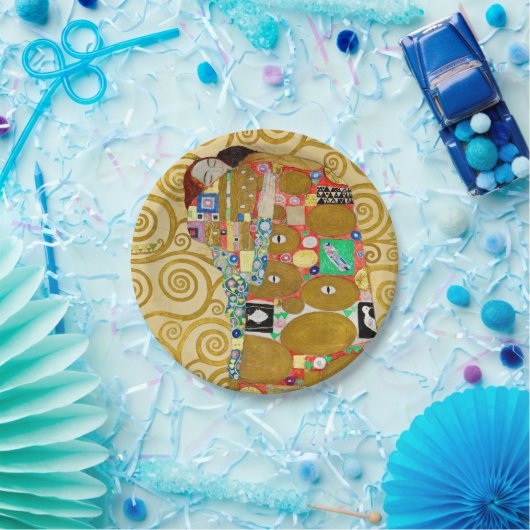 Assiettes En Carton Gustav Klimt Exécution Nouveau Couple (Fête)