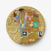 Assiettes En Carton Gustav Klimt Exécution Nouveau Couple (Devant)