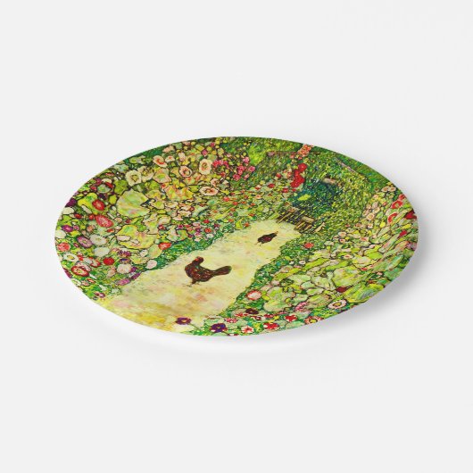 Assiettes En Carton Gustav Klimt Garden with Chickens (Angle)