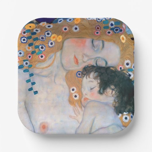 Assiettes En Carton Gustav Klimt - Mère et Enfant (Recto)