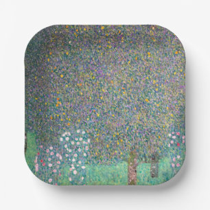Assiettes En Carton Gustav Klimt - Rosiers sous les arbres